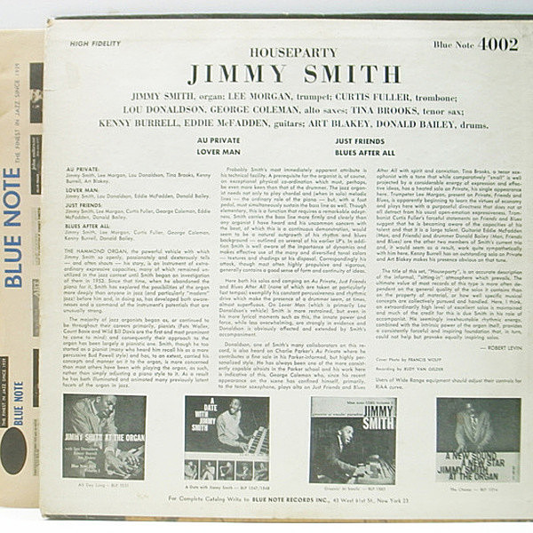 その他 LP Jimmy Smith House Party BST84002,BN4002 BLUE NOTE /00260 Jimmy Smith – House Party – Vinyl (DMM, LP, Album + 3 more