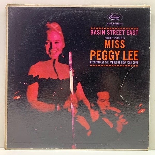 レコードメイン画像：美再生!! MONO USオリジ 初版 縦線付き 虹ツヤ PEGGY LEE Basin Street East - At The Fabulous New York Club '61年 米 初回 モノラル