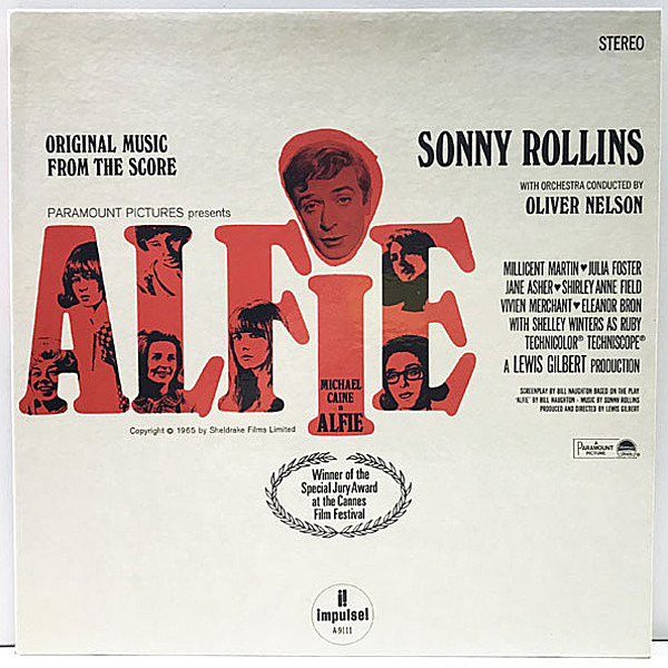 レコードメイン画像：稀少・極美品!! 1st 赤顔 VANGELDER刻印 US 完全オリジナル SONNY ROLLINS Alfie ('66 Impulse 9111) KENNY BURRELL, ROGER KELLAWAY ほか