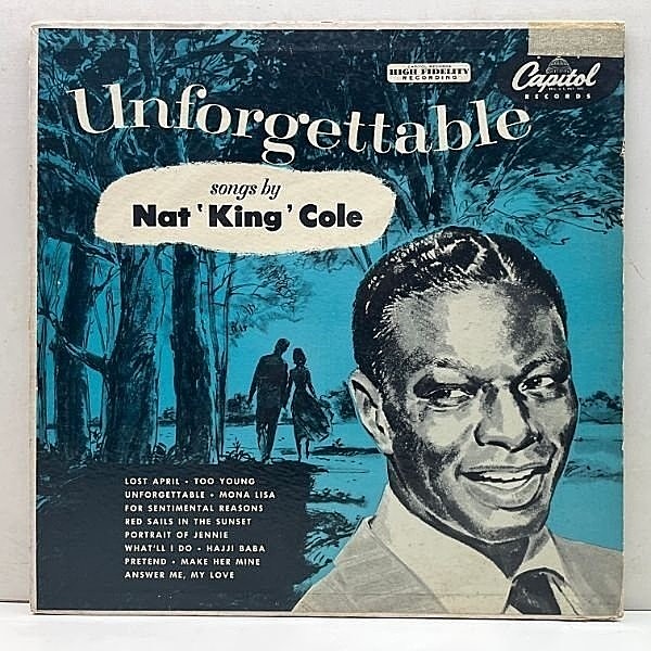 レコードメイン画像：レア!! USオリジナル MONO 1st リング・ターコイズ NAT KING COLE Unforgettable ('53 Capitol T-357) 不朽の名盤 米 初回 モノラル