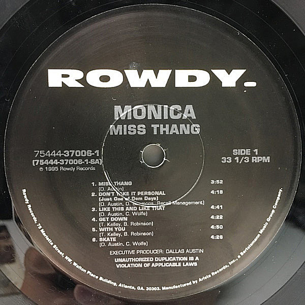 MONICA / Miss Thang (LP) / Rowdy | WAXPEND RECORDS