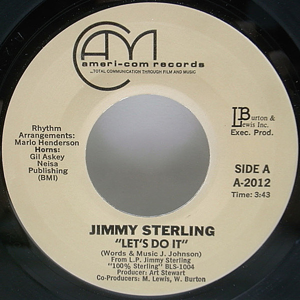 レコードメイン画像：美盤!! USオリジナル 7インチ JIMMY STERLING Let's Do It / It's Gonna Take Time (Ameri-com) DISCO・SOUL 45RPM. 
