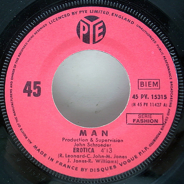 MAN / Erotica (7) / Pye | WAXPEND RECORDS