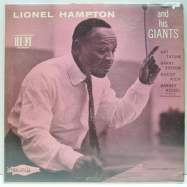 レコードメイン画像：1st Norgran 黄ラベ 深溝 MONO オリジナル LIONEL HAMPTON And His Giants | Harry Edison, Art Tatum, Barney Kessel 中間派傑作!!