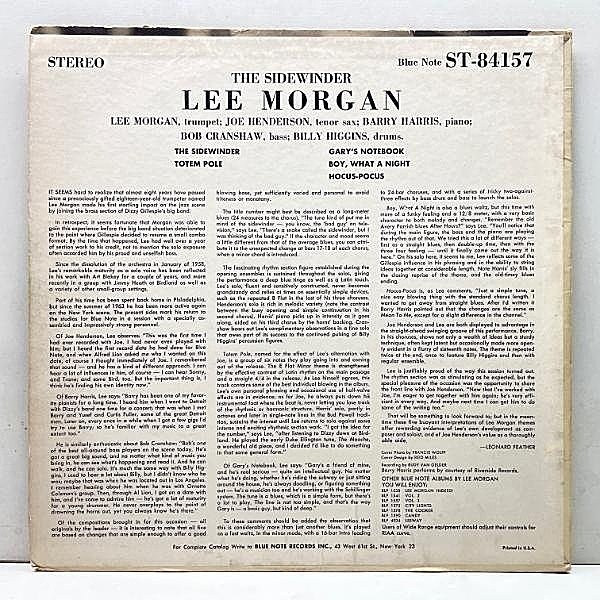US盤★LEE MORGAN / THE SIDEWINDER サイドワインダー Lee Morgan – The Sidewinder | Releases | Discogs
