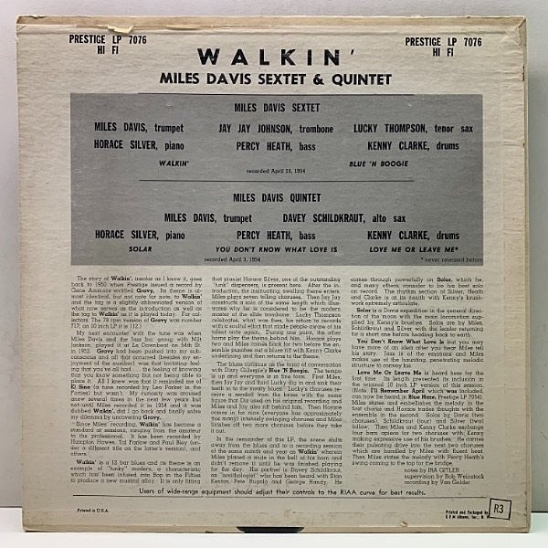 その他 LP Miles Davis Walkin SMJ6528M PRESTIGE /00260 Miles Davis / マイルス・デイヴィス / Walkin' (SMJ-6528M