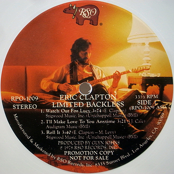 レコードメイン画像：レア・プロモ・オンリー!! 限定・白盤 ERIC CLAPTON Limited Backless ('78 RSO) PROMO ONLY WHITE VINYL エリック・クラプトン 極美品