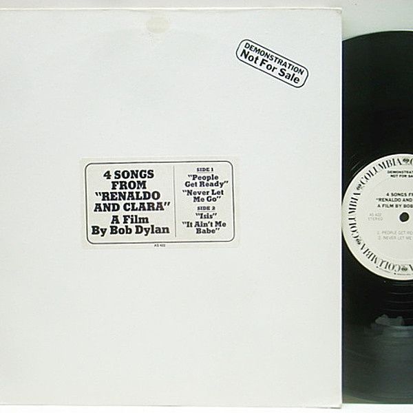 レコードメイン画像：プロモ・オンリー EP 極美盤 USオリジナル BOB DYLAN 4 Songs From Renaldo And Clara ('78 AS 422 規格) 非売品 WHITE PROMO ONLY
