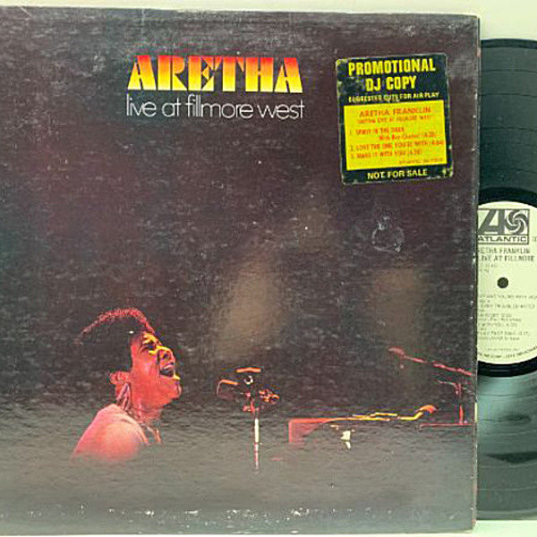 レコードメイン画像：レア!! 白プロモ ポスター付き USオリジナル ARETHA FRANKLIN Live At Fillmore West ('71 Atlantic) AT/GP刻印 White Promo Copy LP