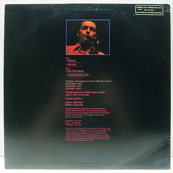 ART PEPPER / Roadgame (LP) / Galaxy | WAXPEND RECORDS