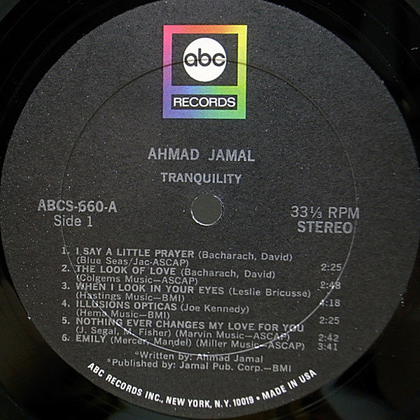 洋楽 Ahmad Jamal / Tranquility s-l400.jpg