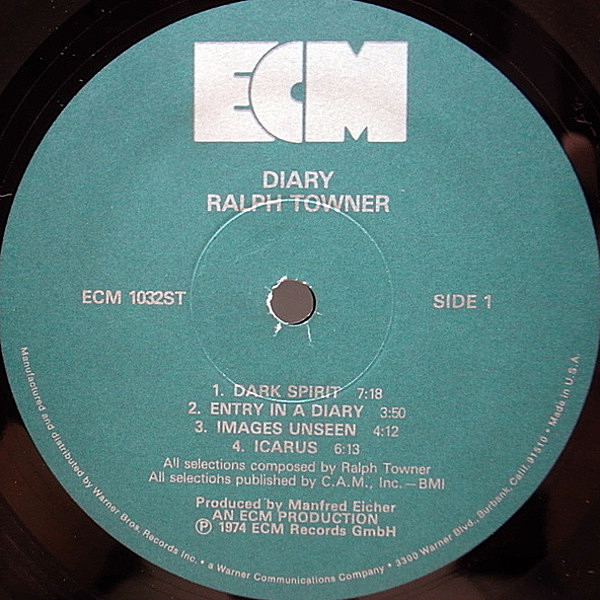 LP Ralph Towner 2枚 RALPH TOWNER / Diary (LP) / ECM | WAXPEND RECORDS