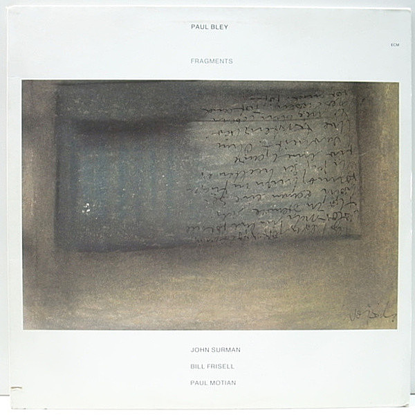 レコードメイン画像：レア LP W.GERMANY 独 オリジナル PAUL BLEY Fragments ('86 ECM) John Surman, Bill Frisell, Paul Motian 超豪華な4人 優秀録音