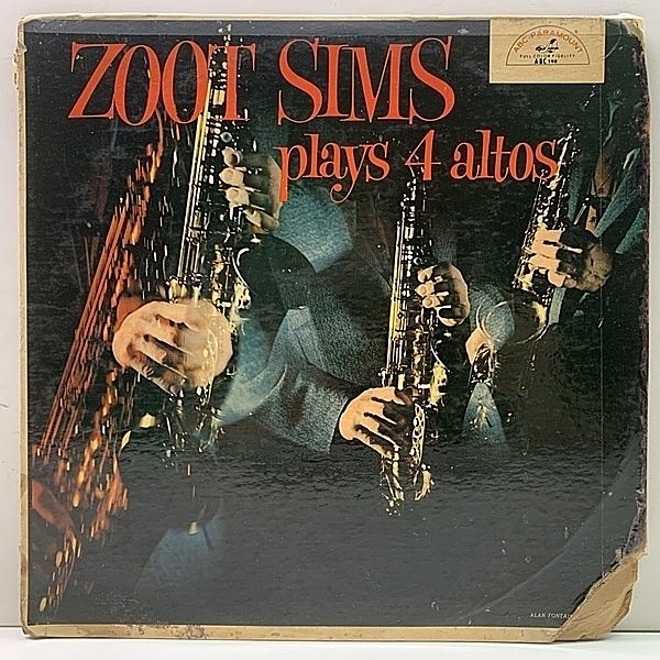 レコードメイン画像：USオリジナル ギザエッジ MONO 深溝 ZOOT SIMS Plays 4 Altos ('57 ABC) アルト4管の多重録音で演った異色作 ※キズ盤