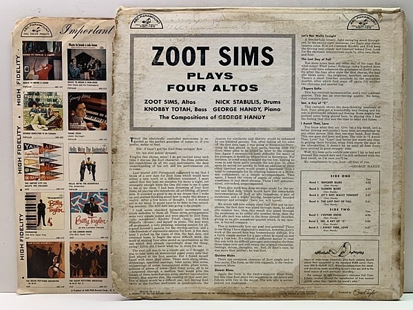 10インチレコード ZOOT SIMS ON DUCRETET THOMSON 10インチレコード ZOOT SIMS ON DUCRETET THOMSON