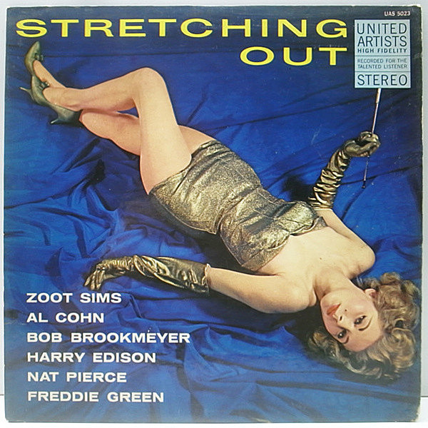 レコードメイン画像：1st 水色 深溝 STEREO オリジナル ZOOT SIMS, BOB BROOKMEYER Stretching Out ('59 United) AL COHN, HANK JONES, FREDDY GREEN 他