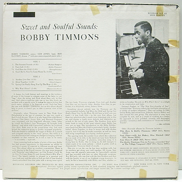BOBBY TIMMONS / Sweet And Soulful Sounds (LP) / Riverside