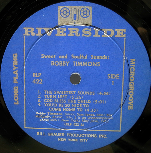 Bobby Timmons Soul Time LP青ラベルRLP334 Bobby Timmons – Soul Time – Vinyl (LP, Album, Mono), 1960