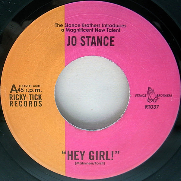 レコードメイン画像：激レア・7インチ JO STANCE Hey Girl! (Ricky-Tick) KILLER NORTHERN X-OVER LADY SOUL!! FIVE CORNERS QUINTET 入手難