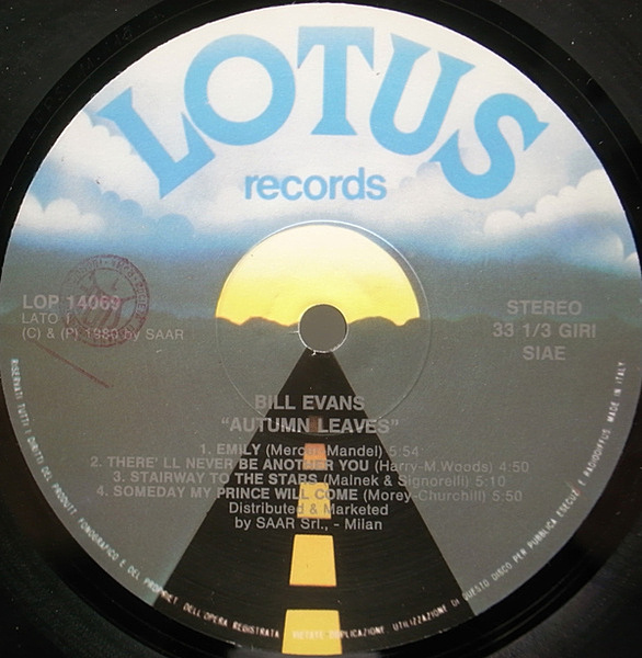 希少盤】BILL EVANS 伊オリジナル盤 MADE IN ITALY AUTUMN LEAVES ビル