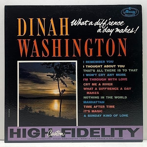レコードメイン画像：良好!! MONO 黒銀ラベ 深溝 USオリジナル DINAH WASHINGTON What A Difference A Day Makes ('59 Mercury) ダイナ・ワシントン バラード集