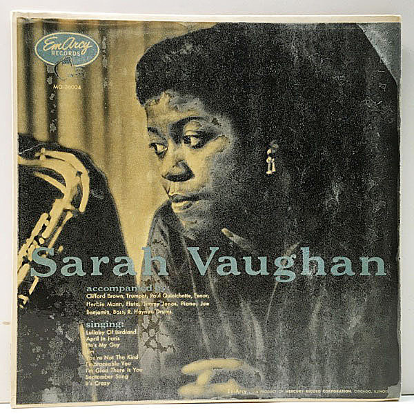 レコードメイン画像：良好!! MONO 小ドラマー 深溝 SARAH VAUGHAN Same (EmArcy 36004) コーティング仕様 Clifford Brown, Jimmy Jones, Roy Haynes ほか