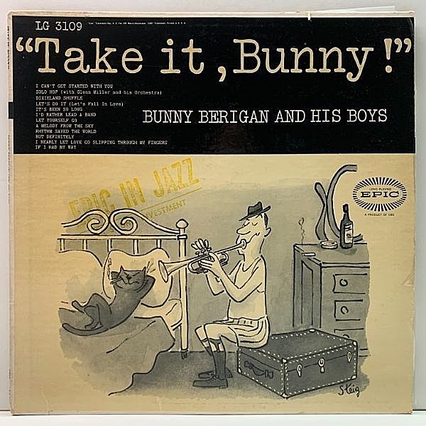レコードメイン画像：良好!! FLAT 1stストロボ 深溝 MONO オリジナル BUNNY BERIGAN Take It Bunny ('55 Epic) Steig 猫ジャケ・シリーズ 人気作 LP