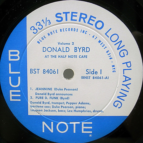 ライヴ・アット・ハーフ・ノート／ドナルド・バード第２集 DONALD BYRD / At The Half Note Cafe, Vol. 2 (LP) / Blue Note