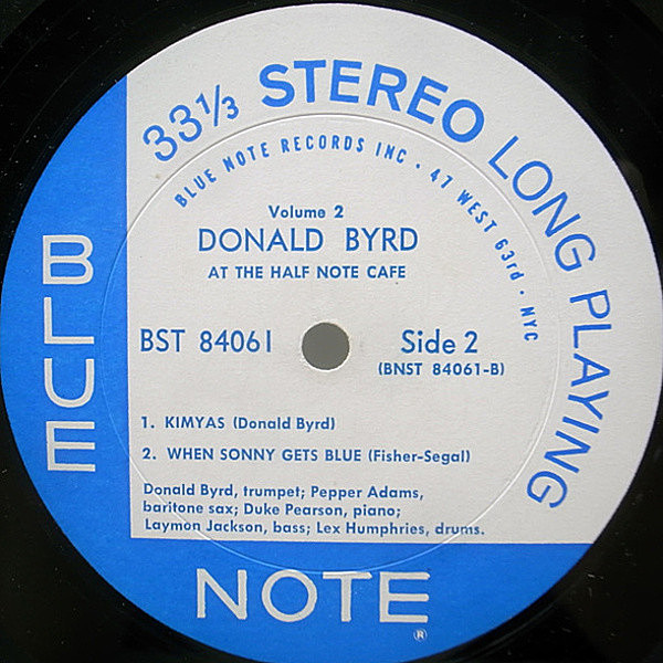 DONALD BYRD / At The Half Note Cafe, Vol. 2 (LP) / Blue Note