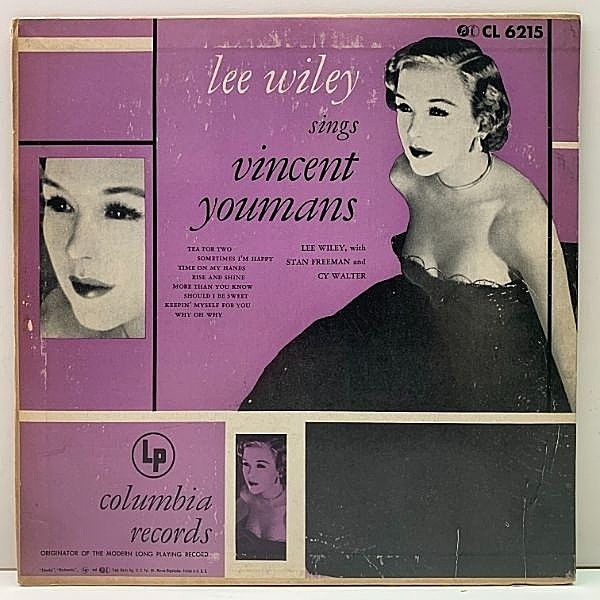 レコードメイン画像：レアな美盤!! US 完全オリジナル 10吋 FLAT, MONO 深溝 LEE WILEY Sings Vincent Youmans ('52 Columbia CL 6215) リー・ワイリー 名盤