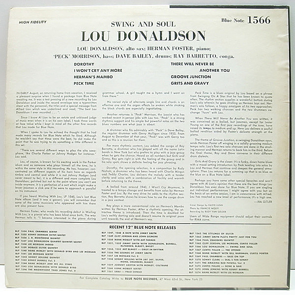 LOU DONALDSON / Swing And Soul (LP) / Blue Note | WAXPEND RECORDS