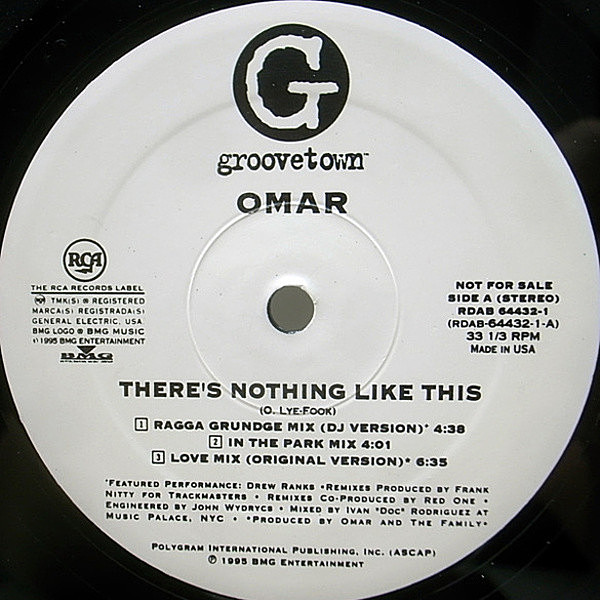 レコードメイン画像：ACID JAZZ／R&B名盤!! プロモ 12 OMAR There's Nothing Like This ('95 Groovetown) UKソウル インスト アカペラ収録
