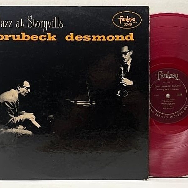 レコードメイン画像：USオリジナル 赤盤 MONO 深溝 DAVE BRUBECK TRIO & QUARTET Jazz At Storyville ('56 Fantasy) w/ PAUL DESMONDとの初ライヴ