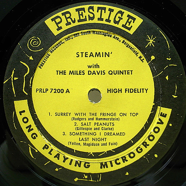 MILES DAVIS / Steamin' With The Miles Davis Quintet (LP