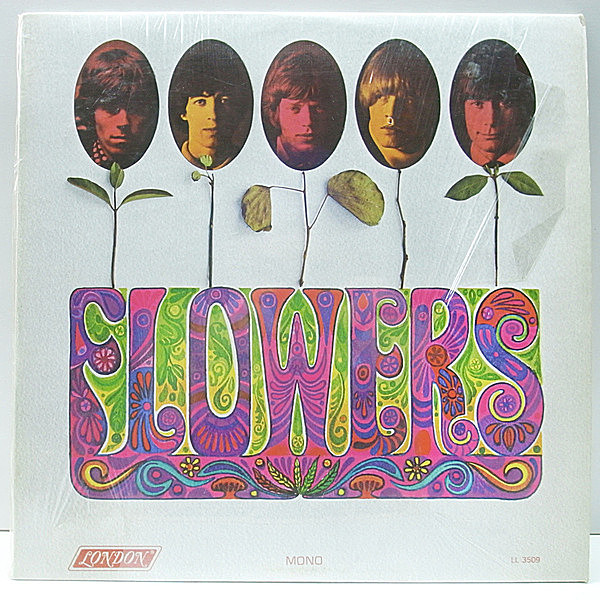 レコードメイン画像：レア MONO シュリンク良好品!! 初版 マルーン USオリジナル ROLLING STONES Flowers (London LL 3509) BellSound刻印 モノラル LP