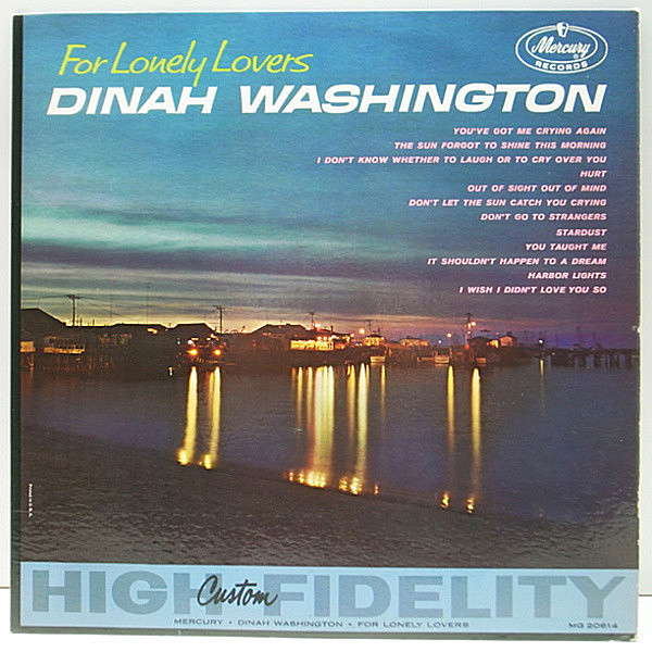 レコードメイン画像：良好!! MONO 深溝 DINAH WASHINGTON For Lonely Lovers ('60 Mercury MG 20614) ダイナ・ワシントン／バラード集 名盤 モノラル LP