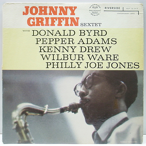 レコードメイン画像：MONO 青小 深溝 JOHNNY GRIFFIN Sextet (Riverside RLP 12-264) Donald Byrd, Pepper Adams, Kenny Drew ほか