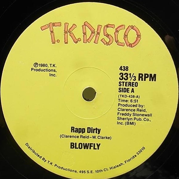 レコードメイン画像：ファンキー・ディスコ・ラップ!! USオリジナル 12インチ BLOWFLY Blowfly's Rapp ('80 T.K.) CLARENCE REID 変名 オールドスクール