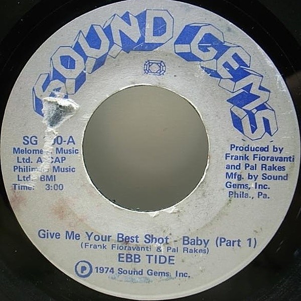 レコードメイン画像：良盤!! USオリジナル EBB TIDE Give Me Your Best Shot - Baby ('74 Sound Gems) エブ・タイド PHILLY MODERN SOUL CLASSIC!! 7" 45RPM.
