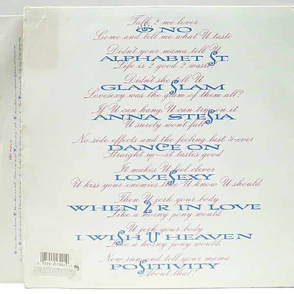 プリンス／LOVESEXY 国内盤洋楽カセットテープ 1988年当時物 CD