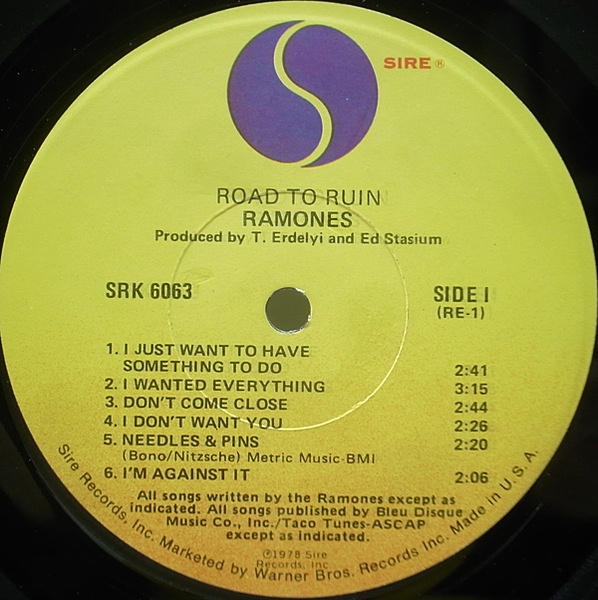 RAMONES / Road To Ruin (LP) / Sire | WAXPEND RECORDS