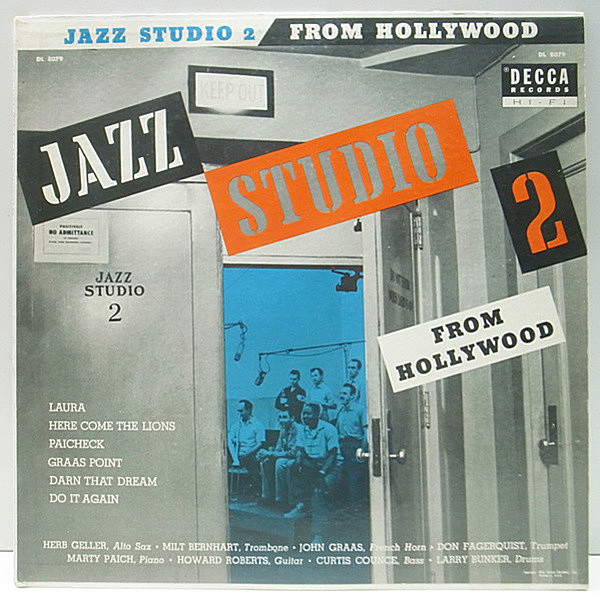 レコードメイン画像：230g 重量 FLAT 完全オリジナル「Jazz Studio 2」HERB GELLER, JOHN GRASS, MARTY PAICH, CURTIS COUNCE ('54 Decca) 豪華メンバーによる好セッション