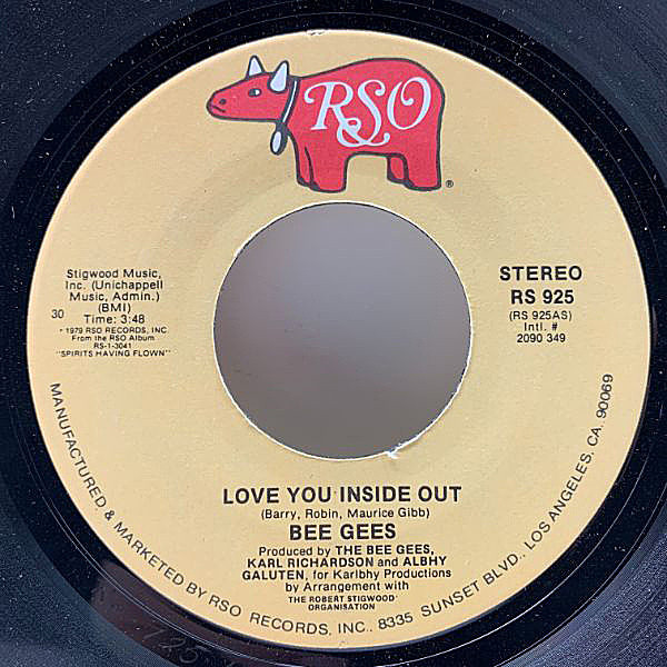 レコードメイン画像：SNOOP DOGGネタ 美盤!! 7インチ STERLING刻印 USオリジナル BEE GEES Love You Inside Out / I'm Satisfied ('79 RSO) サンプリング 45's