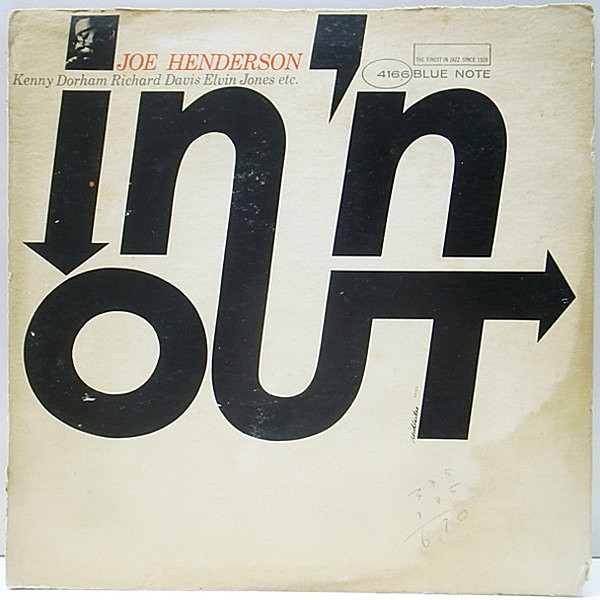 レコードメイン画像：美再生!良盤! MONO NEWYORK オリジナル JOE HENDERSON In 'N Out (Blue Note BLP 4166) モノラル VANGELDER刻印 耳あり Kenny Dorham ほか