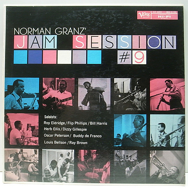 レコードメイン画像：美品 1st 黄トランペッター 深溝 MONO 完全オリジナル Norman Granz' Jam Session #9 | Buddy DeFranco, Oscar Peterson, Herb Ellis ほか