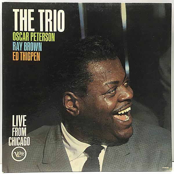 レコードメイン画像：レアな美品!! MONO GFコーティング仕様 OSCAR PETERSON The Trio : LIVE From CHICAGO ('61 Verve) 黄金トリオでの名ライヴ 米 モノラル Lp