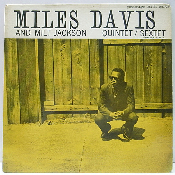 レコードメイン画像：レアな美盤!! MONO 手書きRVG 深溝 MILES DAVIS & MILT JACKSON Quintet / Sextet (Prestige 7034) NJ, 2nd | Jackie McLean, Ray Bryant