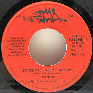 レコード画像：MANTUS / (Dance It) Freestyle Rhythm