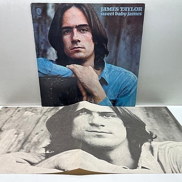 レコードメイン画像：【ポスター＆インナー完品】USオリジナル 緑ラベ JAMES TAYLOR Sweet Baby James ('70 Warner) Carole King, Danny Kortchmar