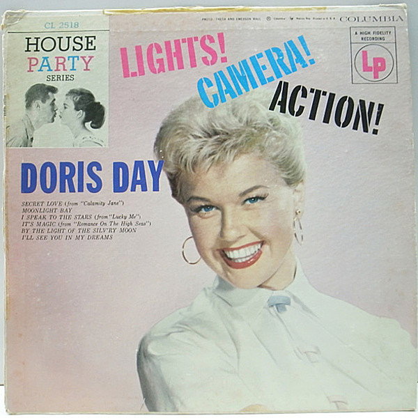 レコードメイン画像：良盤!! 10インチ MONO 6eye 深溝 USオリジナル DORIS DAY Lights Camera Action ('55 Columbia) ドリス・デイ House Party Series